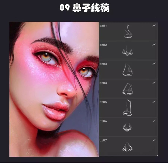 Procreate 笔刷 最强人像辅助线神器 Procreate 笔刷 最强人像辅助线神器
