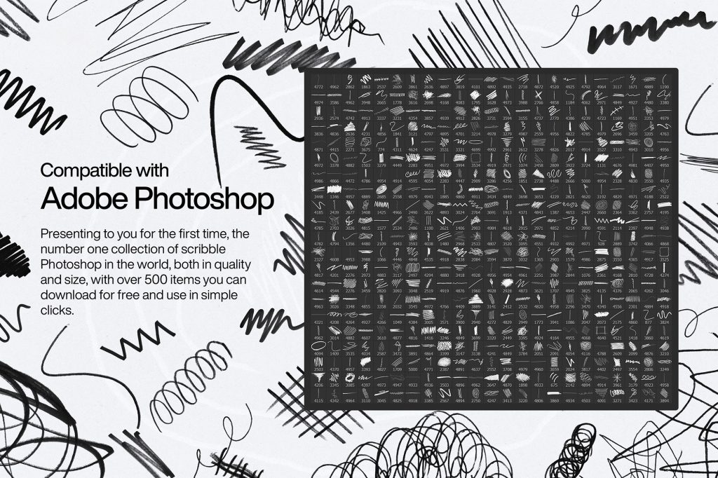 PS 涂鸦线条笔刷 500+ PS 涂鸦线条笔刷 500+
