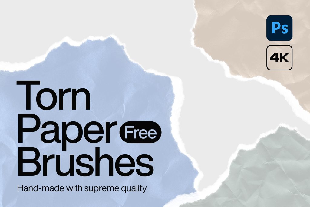 PS 撕纸笔刷 100+ 免费下载 高清 - 含毛边 / 褶皱 / 破损效果